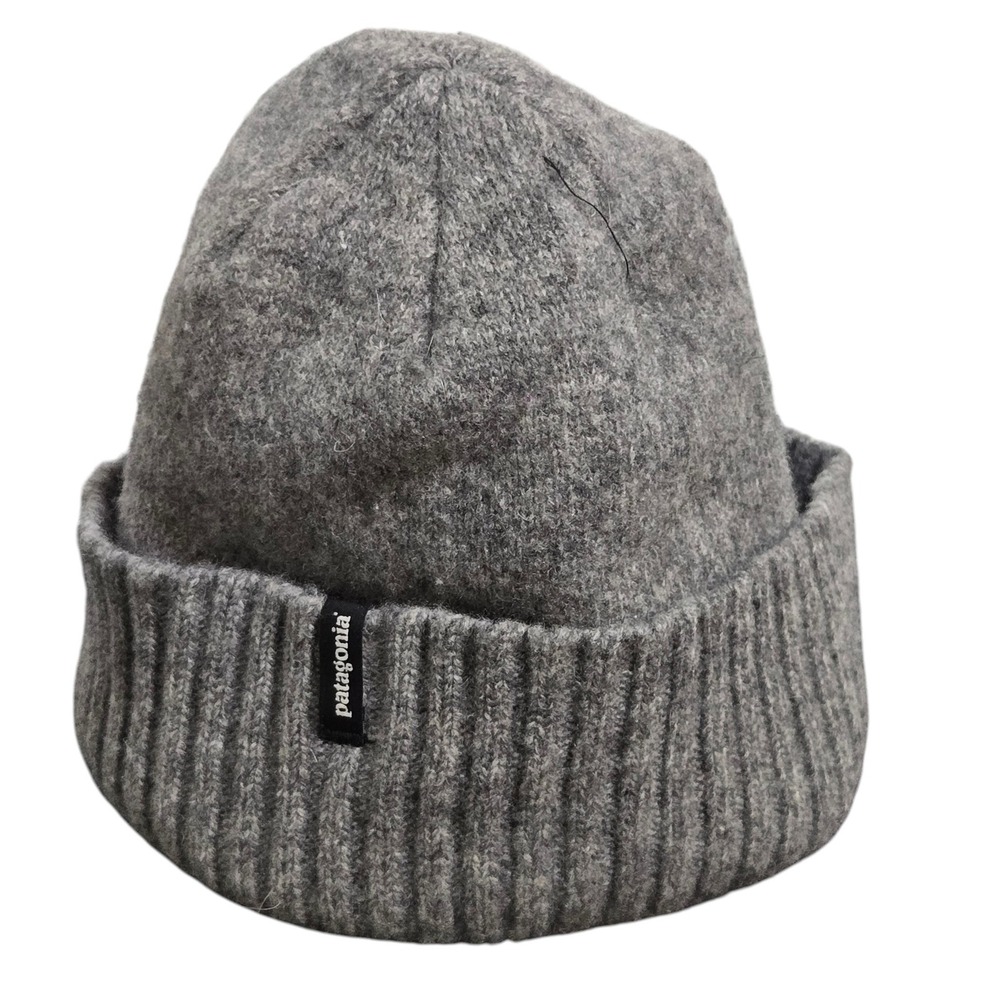 Patagonia Brodeo Beanie Gray Merino Wool Blend Ribbed Knit Hat 29205 Gorpcore